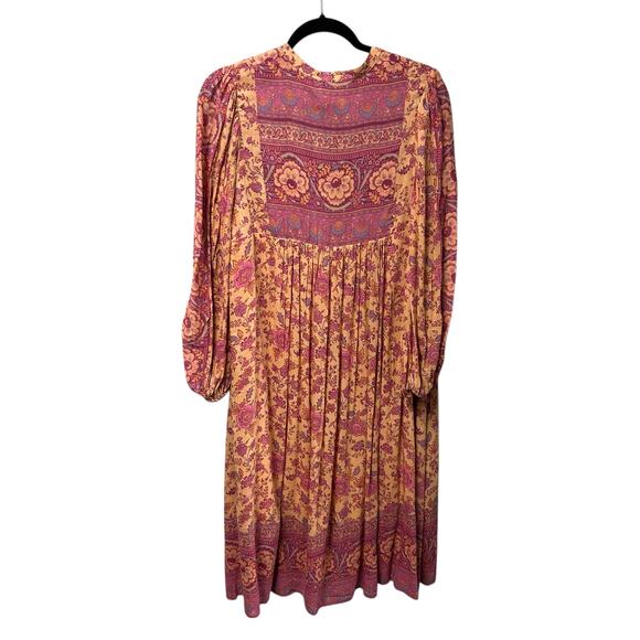 NWT Spell & The Gypsy Pink Blossom Print Folk Song Boho Midi Dress Womens XS - Picture 7 of 7